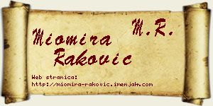 Miomira Raković vizit kartica